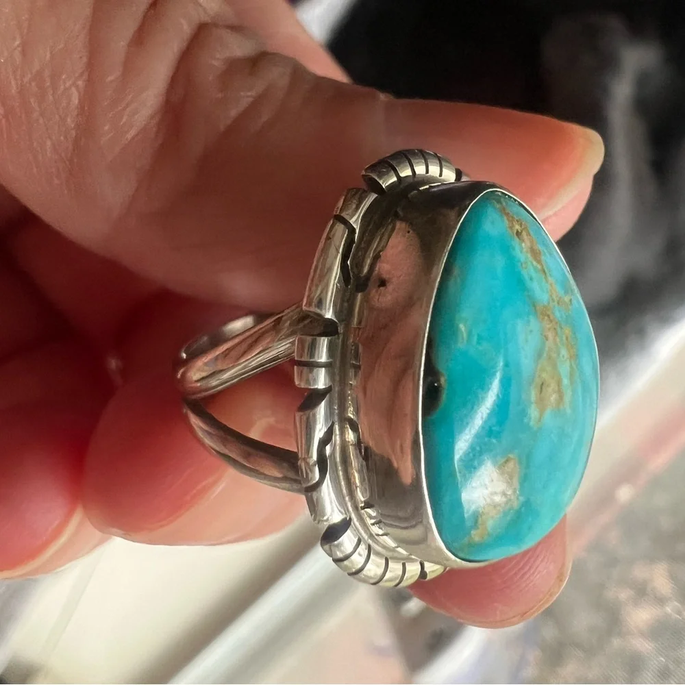 Vintage Peggy Skeet’s Turquoise Silver Ring - Picture 5 of 5